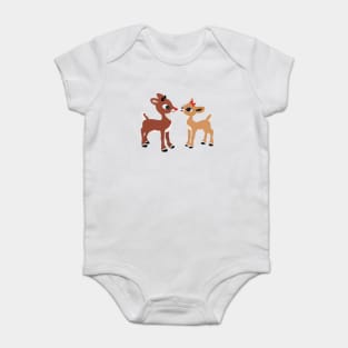 Classic Rudolph and Clarice © GraphicLoveShop Baby Bodysuit